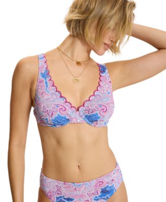 Женский топ-бикини Tommy Bahama Pique с косточками и V-образным вырезом