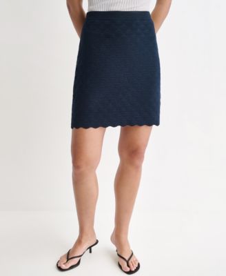 BCBG Women's Scallop-Hem Knit Mini Pencil Skirt