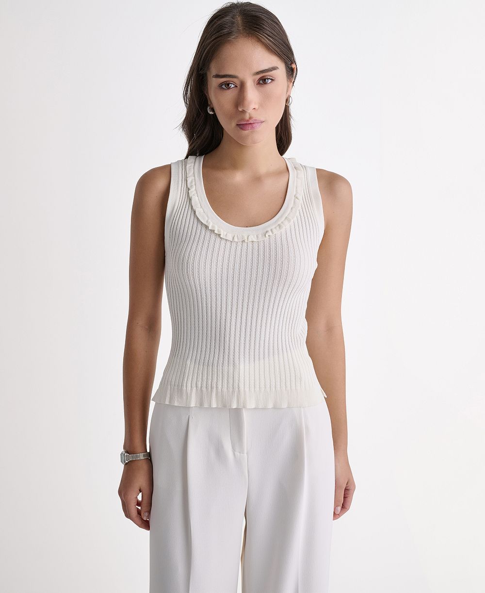 BCBG Women's Sleeveless Scoop Neck Knit Top