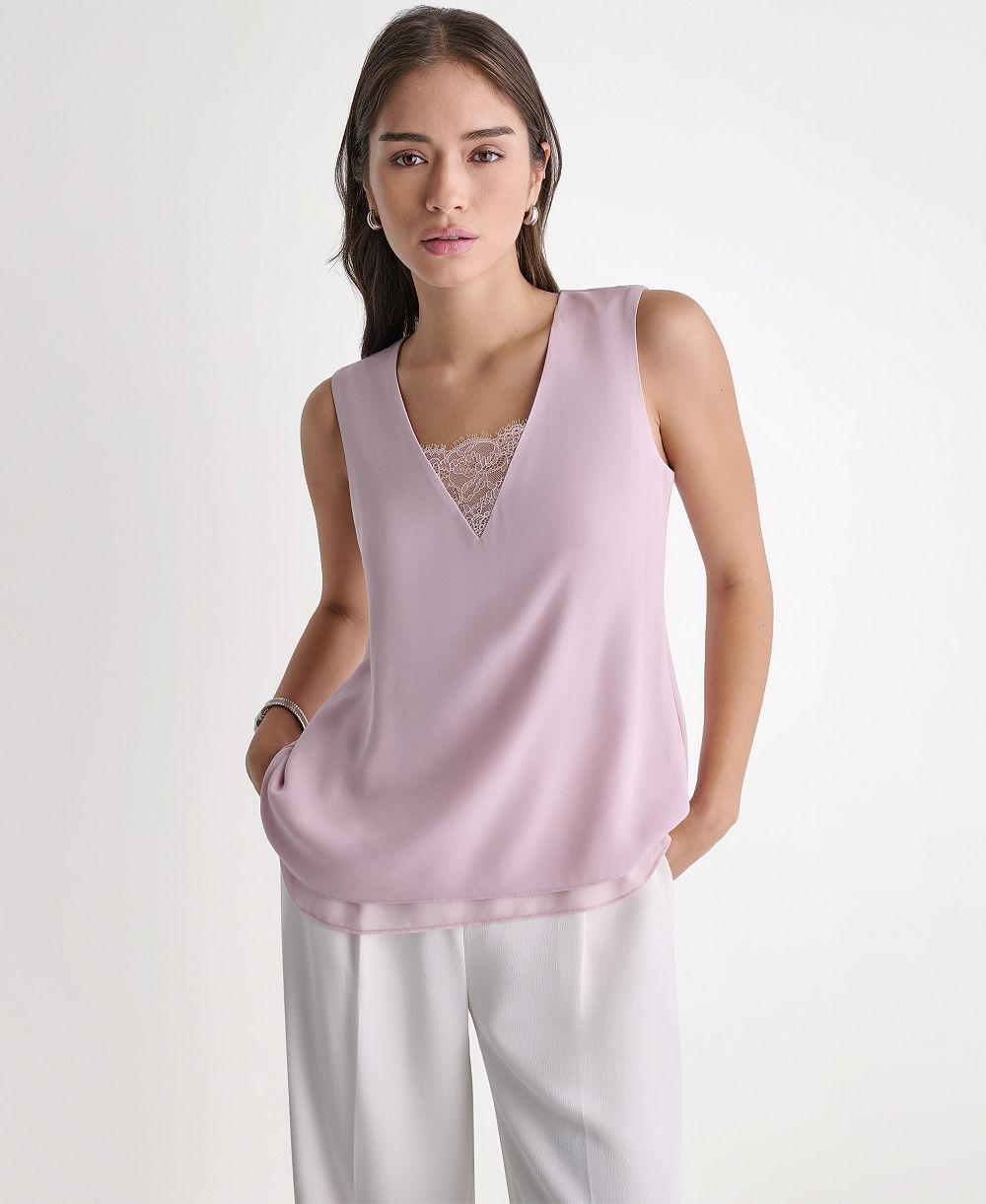 BCBG Women's Sleeveless V-Neck Blouse