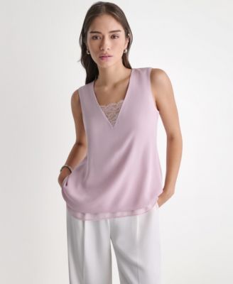 BCBG Women's Sleeveless V-Neck Blouse