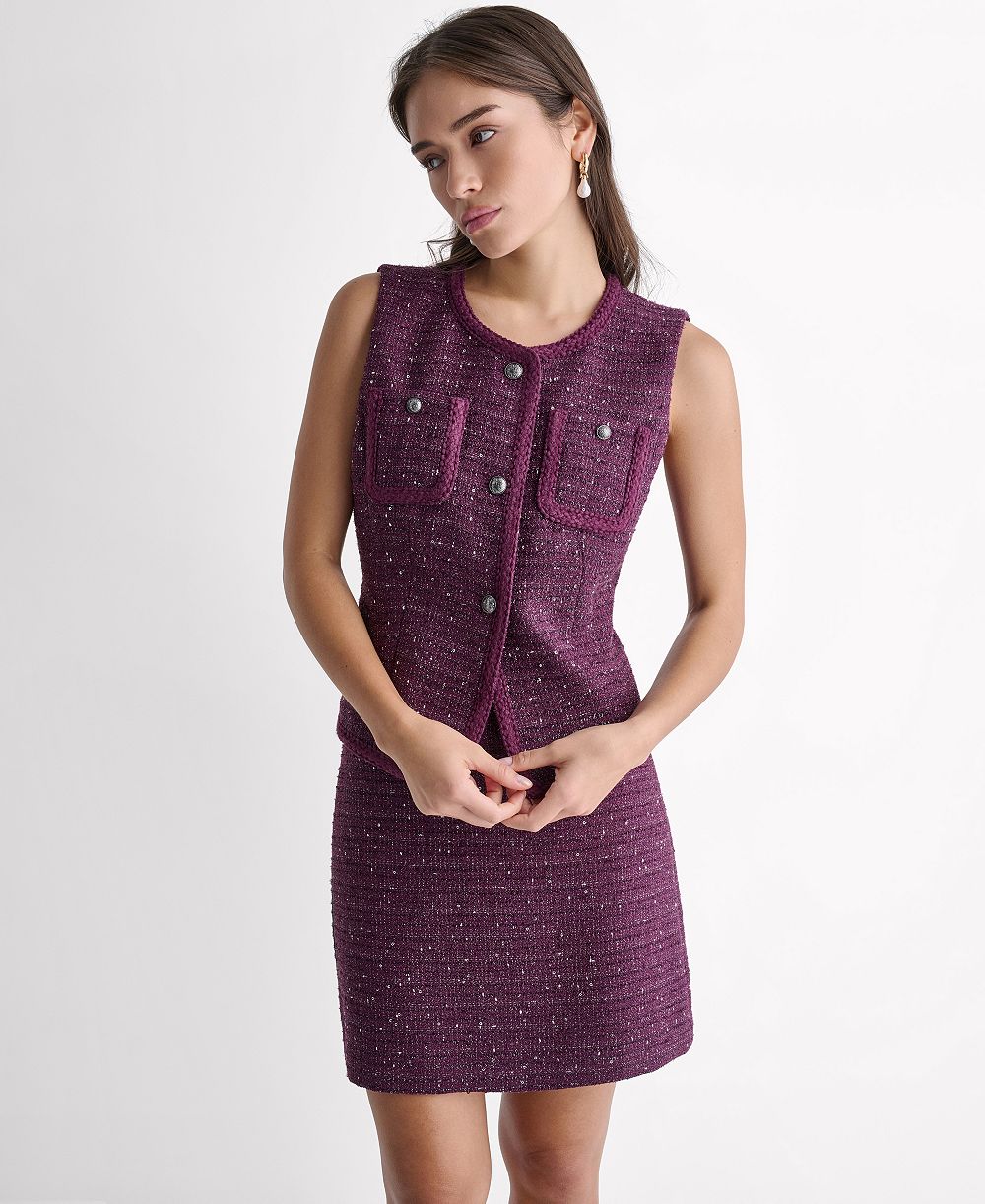 BCBG Women's Braided Sleeveless Vest