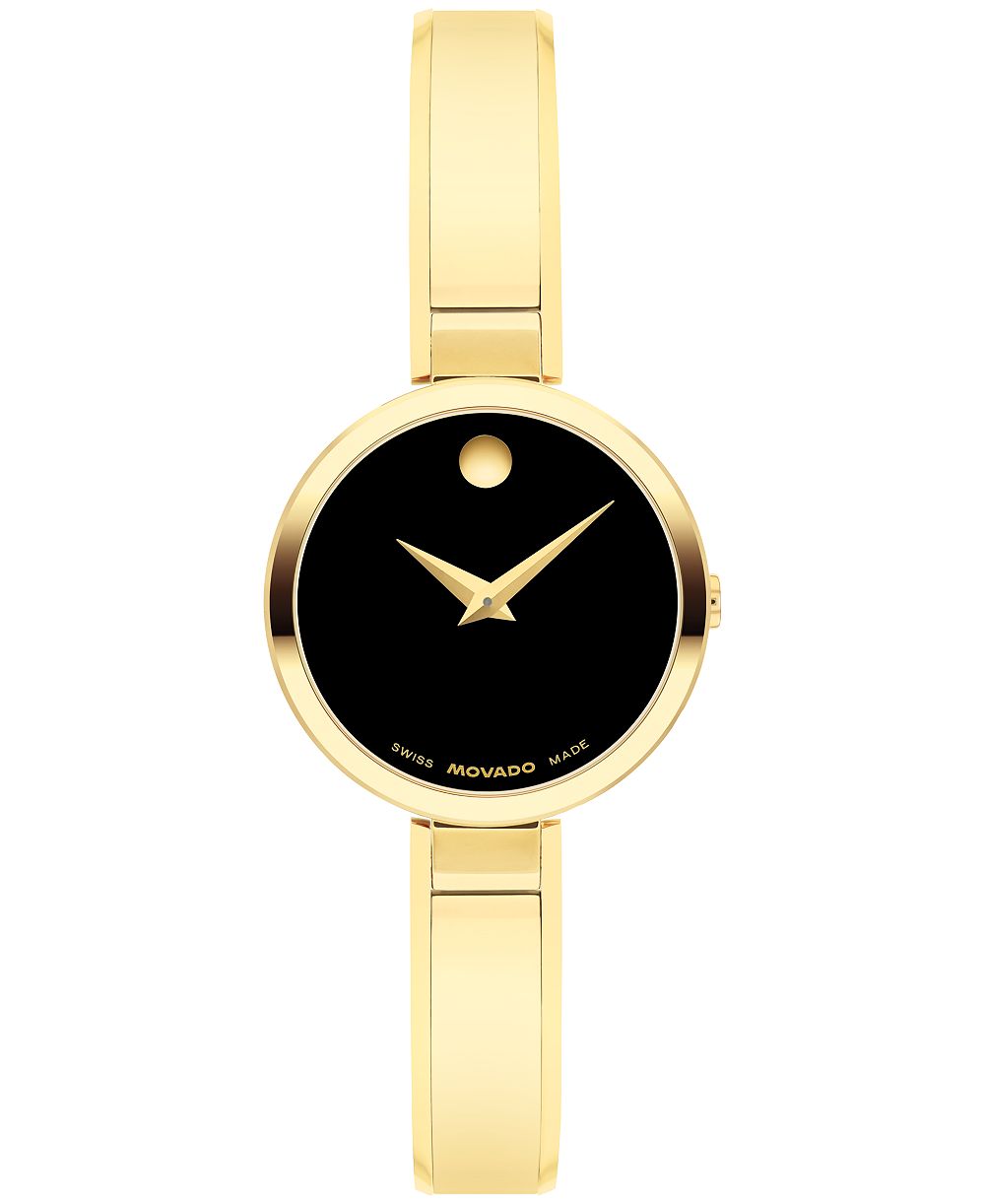 Movado Женские часы Moda Swiss Quartz Light Yellow PVD Steel 24mm