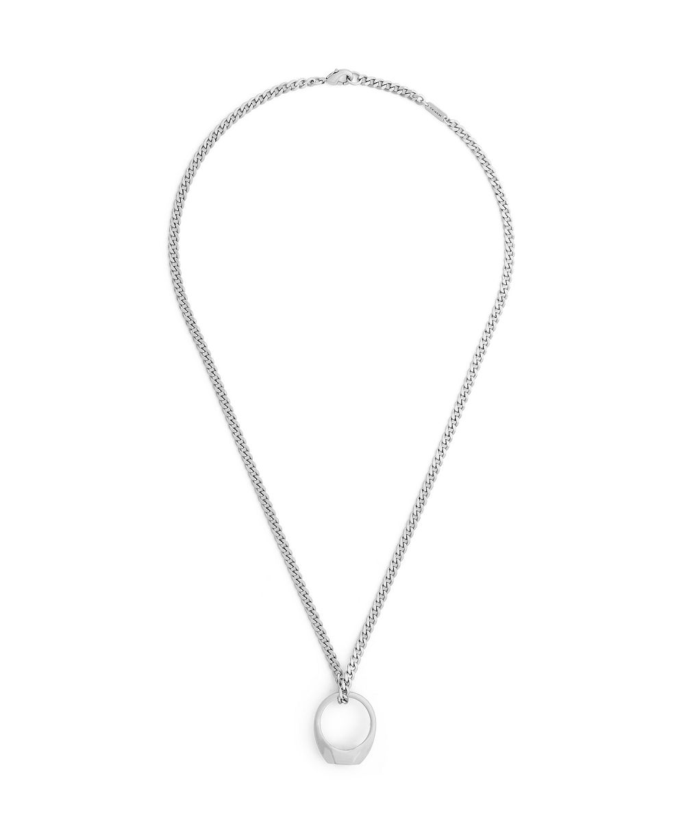 Подвеска-ожерелье COACH Antique Silver Runway Signature Signet Ring