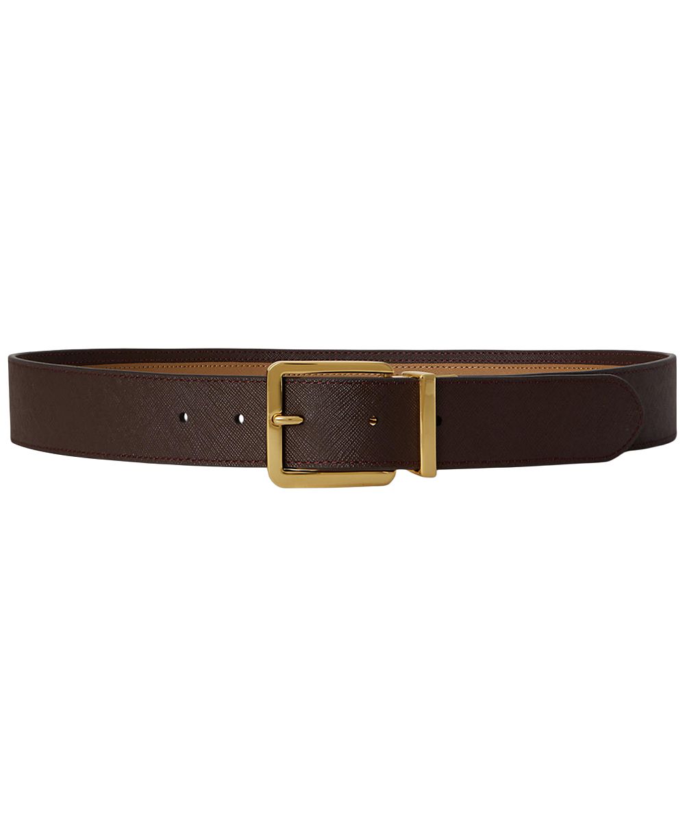 Lauren Ralph Lauren Two-Tone Reversible Crosshatch Leather Belt