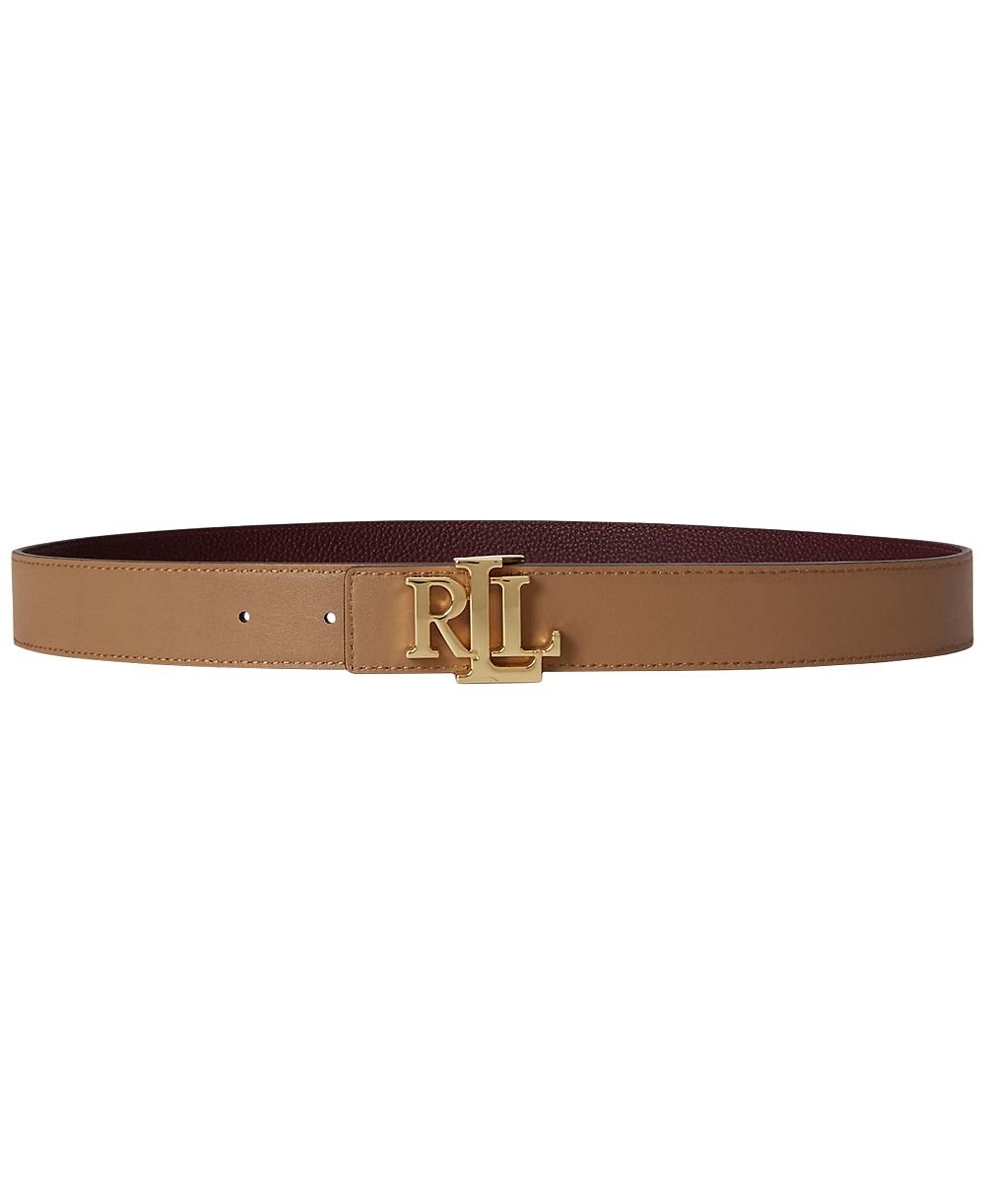 Lauren Ralph Lauren Reversible Pebbled Leather Buckle Belt