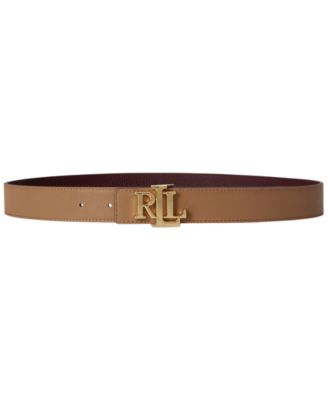 Двусторонный кожаный ремень Lauren Ralph Lauren с пряжкой и текстурой «галька»