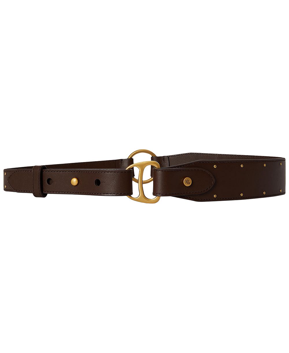 Lauren Ralph Lauren Studded D-Ring Wide Belt