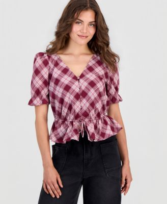Женская блузка And Now This Petite Plaid Peplum
