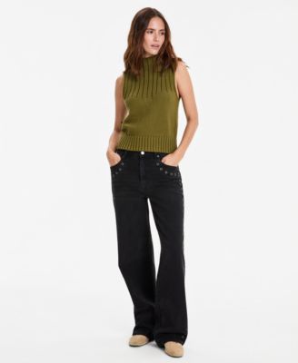 Джинсы And Now This Petite с высокой талией и широкими штанинами, эксклюзив для Macy's