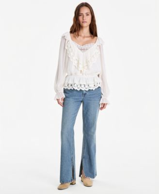 And Now This Petite Side Slit Bootcut High-Waisted Jeans, Macy's Exclusive