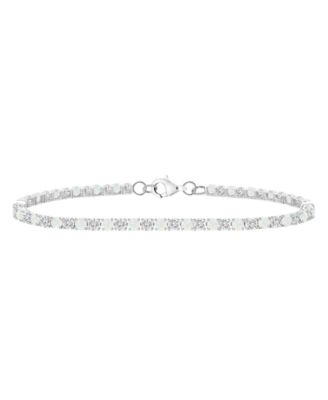 Macy's Lab-Grown Blue Sapphire (3-1/6 ct. t.w.) and Lab-Grown White Sapphire (3-1/6 ct. t.w.) Bracelet in Sterling Silver (Also Available in Multi-Stone)