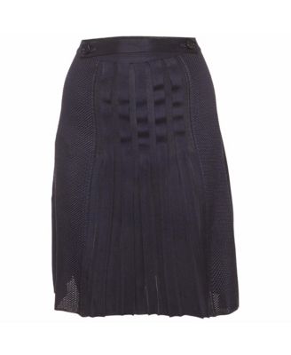 Pre-Owned Salvatore Ferragamo Women's Stretch Knit Pleated Mini Skirt