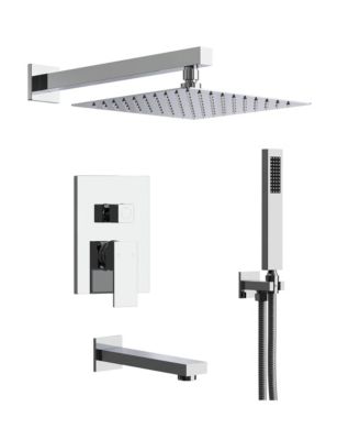 Система душевой EVERSTEIN Wall Mounted 10" с ручным душем в цвете Chrome