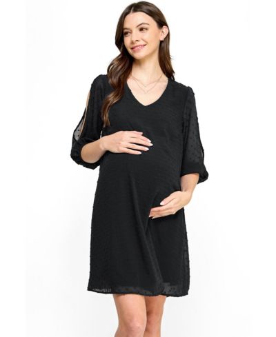Женское платье Hello Miz Maternity Swiss Dot Split Sleeve V Neck