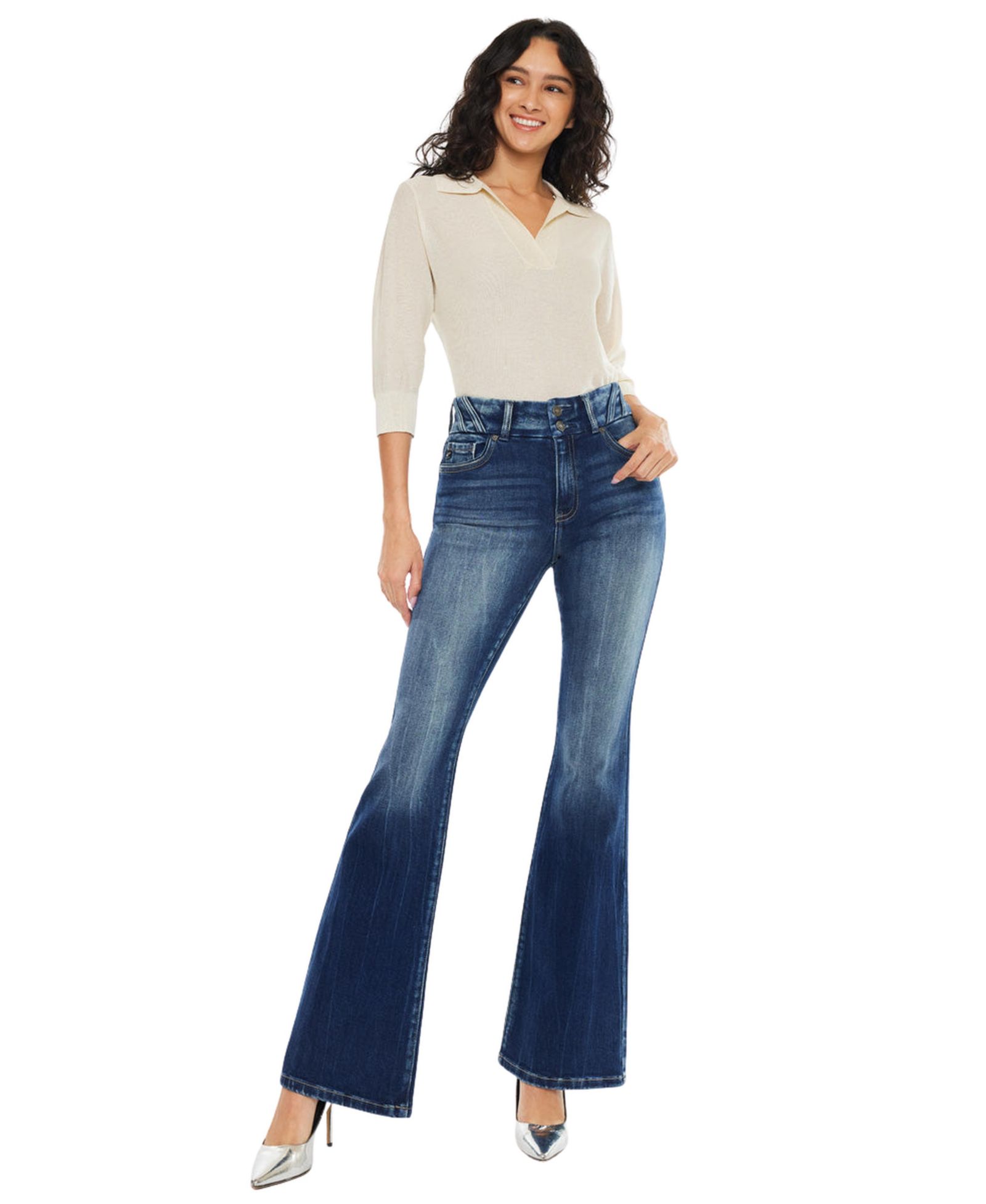 KanCan Women's Michelle High Rise Flare Jeans
