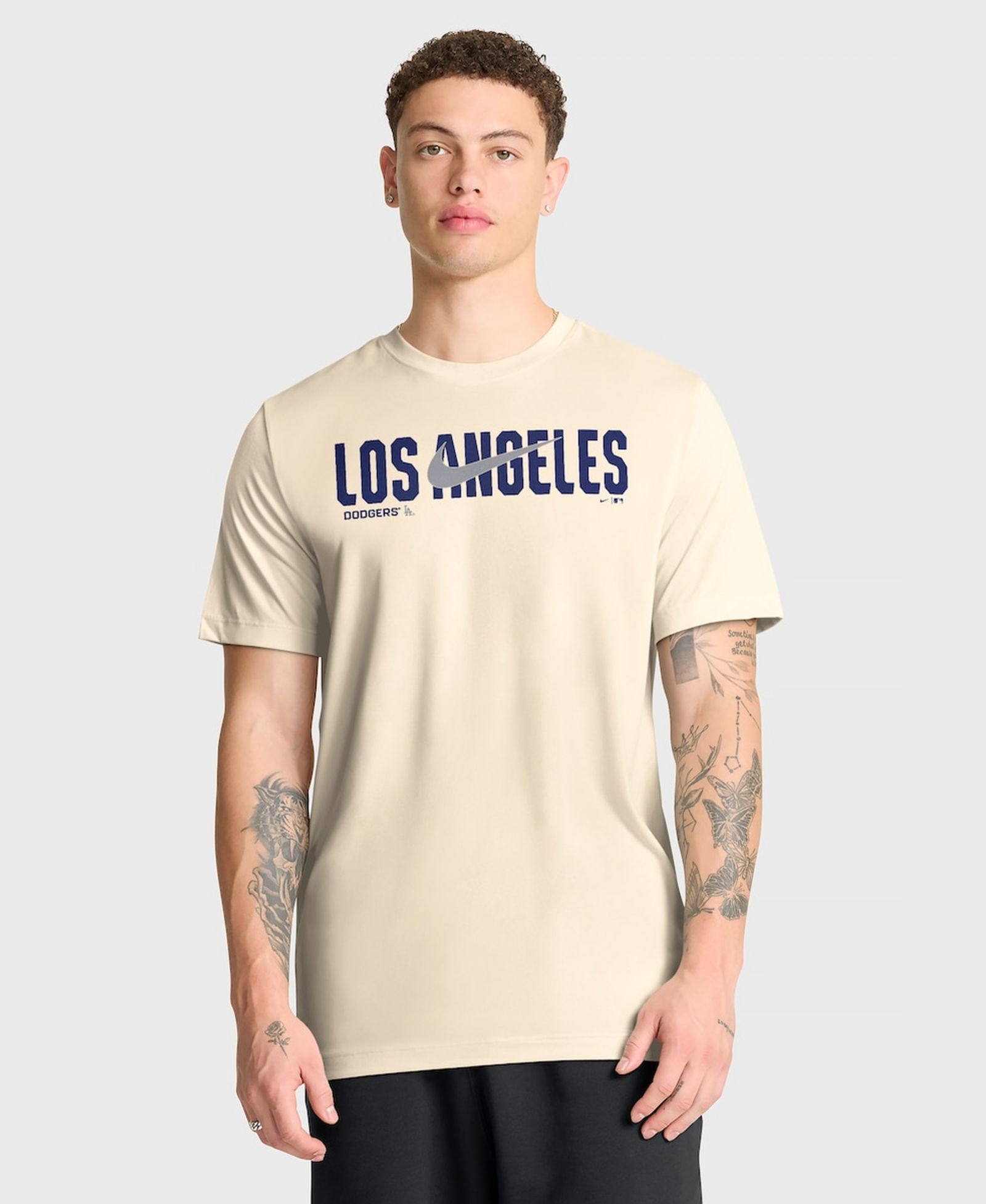 Мужская футболка Nike Los Angeles Dodgers Swoosh Legend Dri-FIT, кремовая