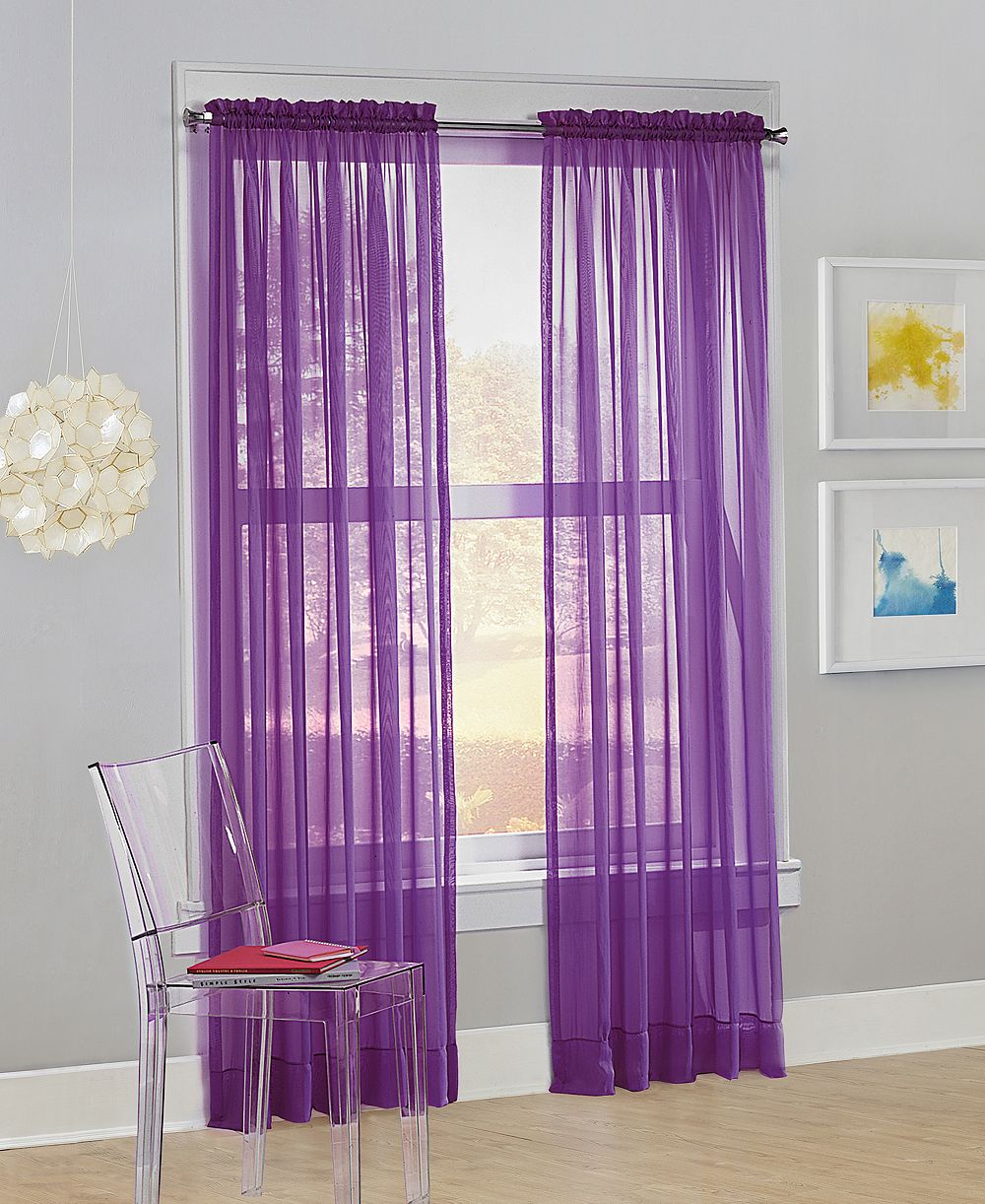 Прозрачная тюлевая портьера Calypso Sheer Voile Rod Pocket