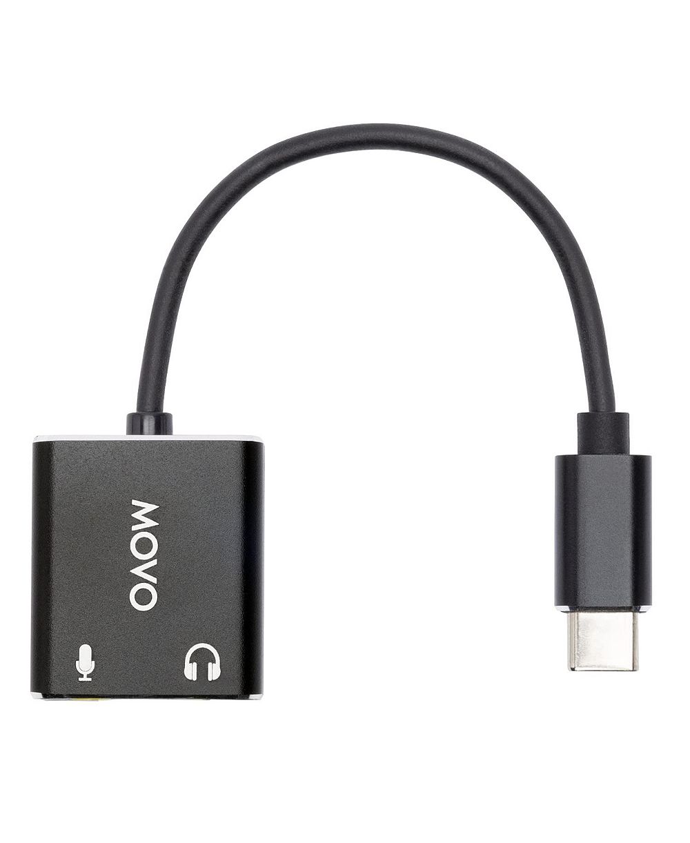 Movo USBC-AC2 Dual-Port USB-C Plug-and-Play Audio Adapter for Android/Windows/Mac/USB-C