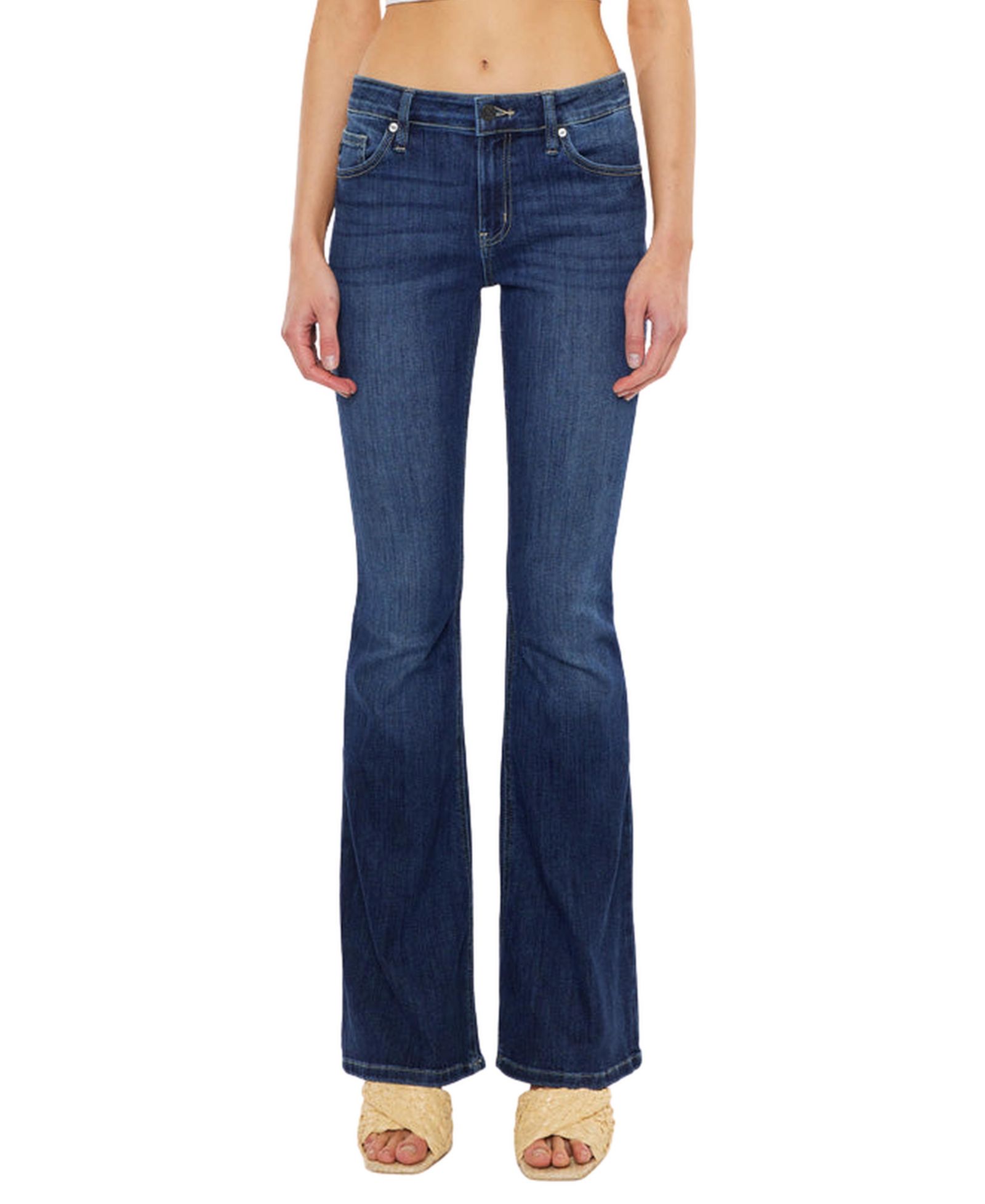 KanCan Women's Samuel Mid Rise Flare Jeans