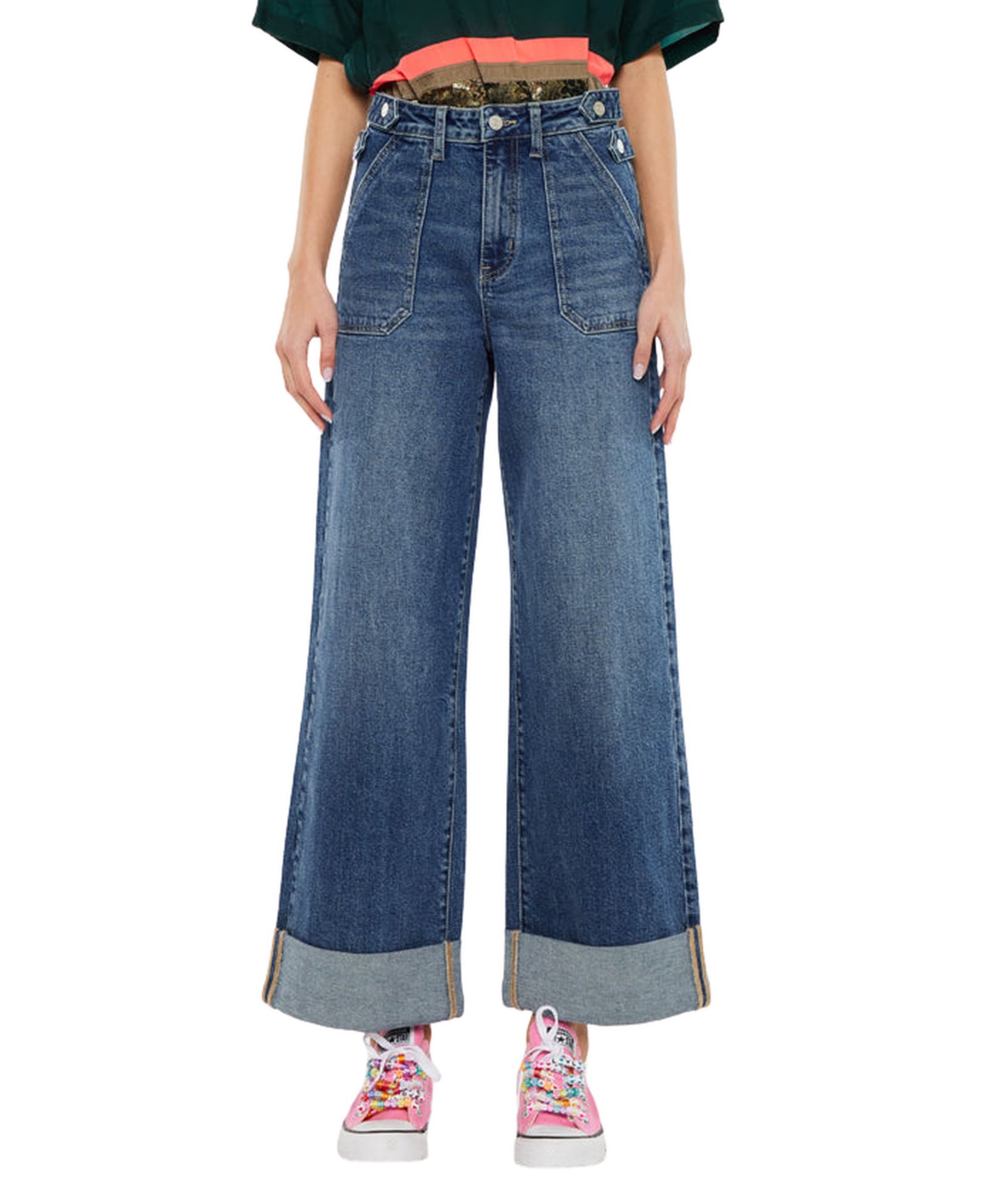 KanCan Women's Haylee Ultra High Rise 90's Wide Leg Jeans
