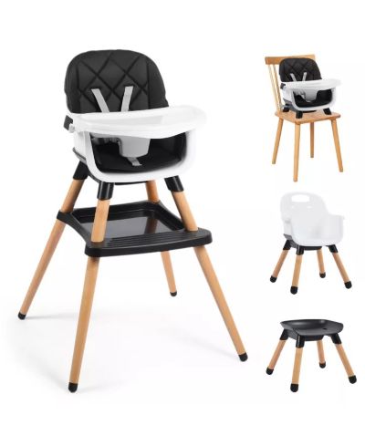 Kinder King 7-in-1 Convertible Baby High Chair with Removable Tray and 5-Point Harness