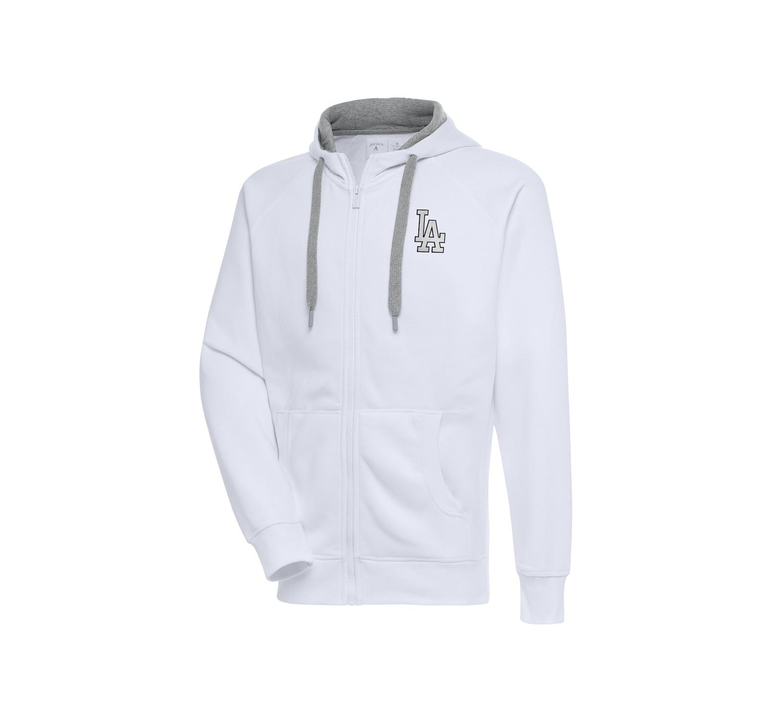 Мужское худи Antigua White Los Angeles Dodgers Metallic Victory Full-Zip