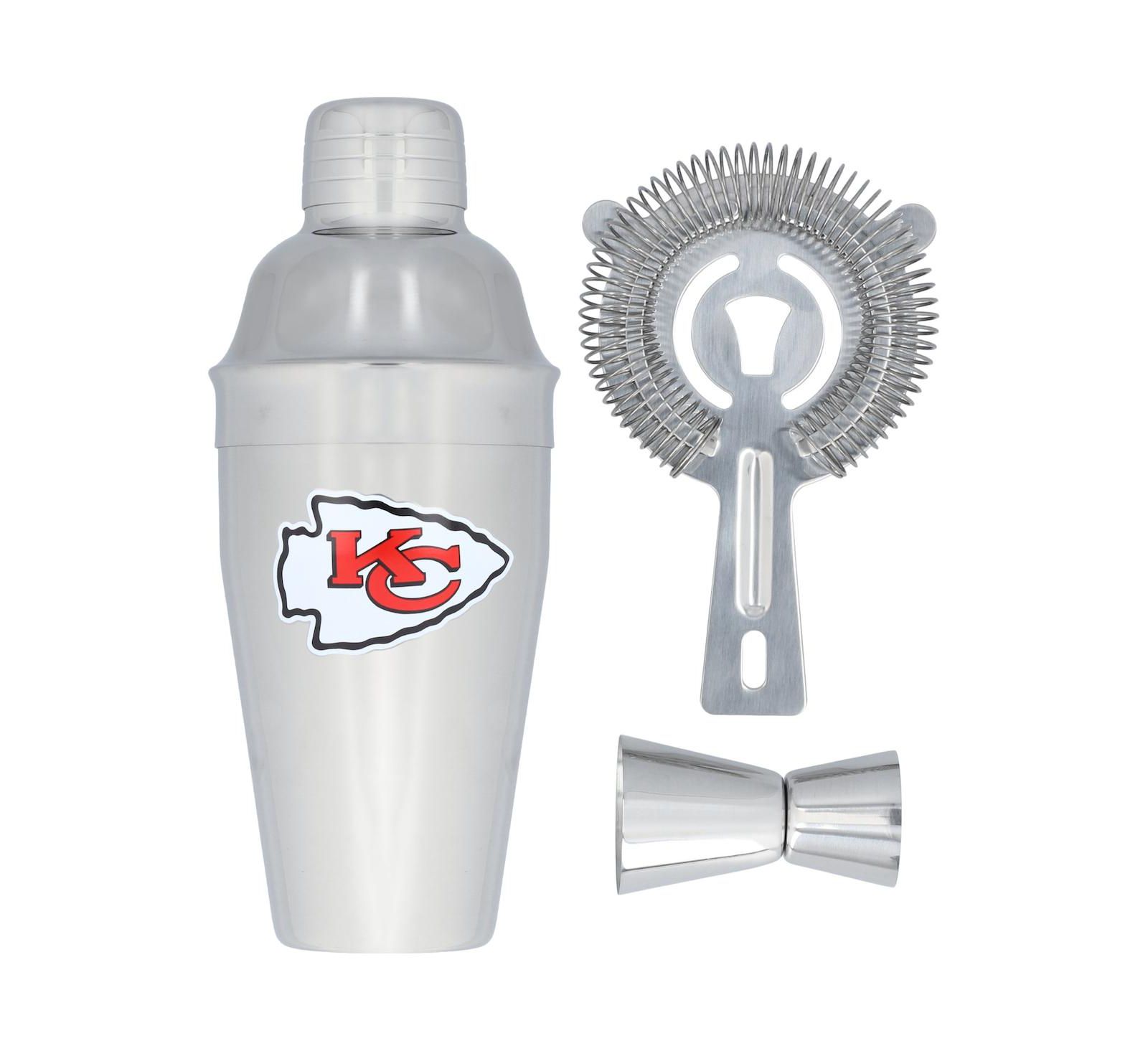 Набор шейкер и сито The Memory Company Kansas City Chiefs из нержавеющей стали