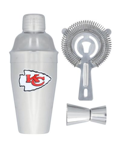 The Memory Company Kansas City Chiefs Stainless Steel Shaker, Strainer Set