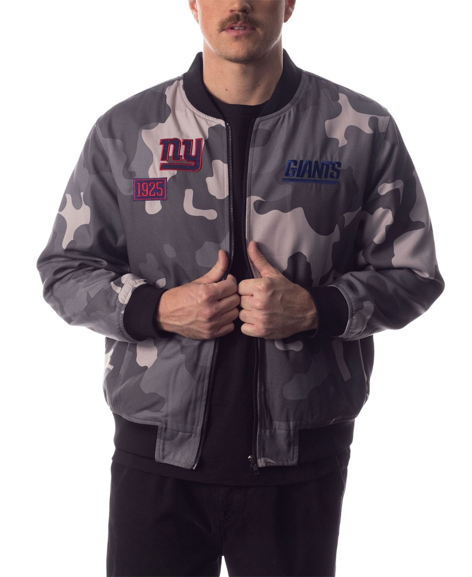Куртка The Wild Collective Men's and Women's Gray New York Giants Camo Bomber