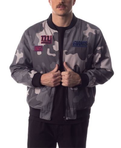 Куртка The Wild Collective Men's and Women's Gray New York Giants Camo Bomber