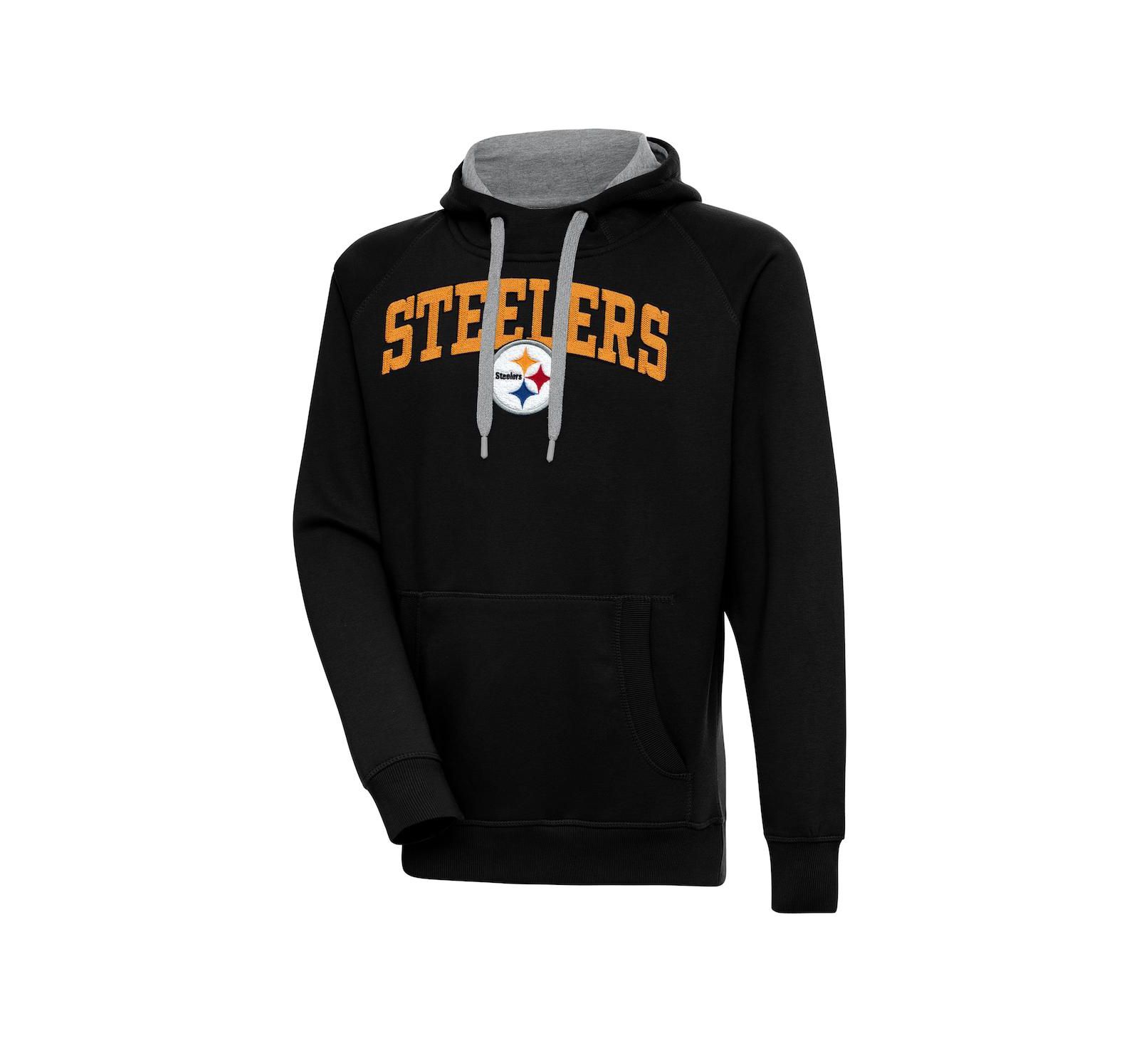 Мужское худи Antigua Black Pittsburgh Steelers Victory Pullover