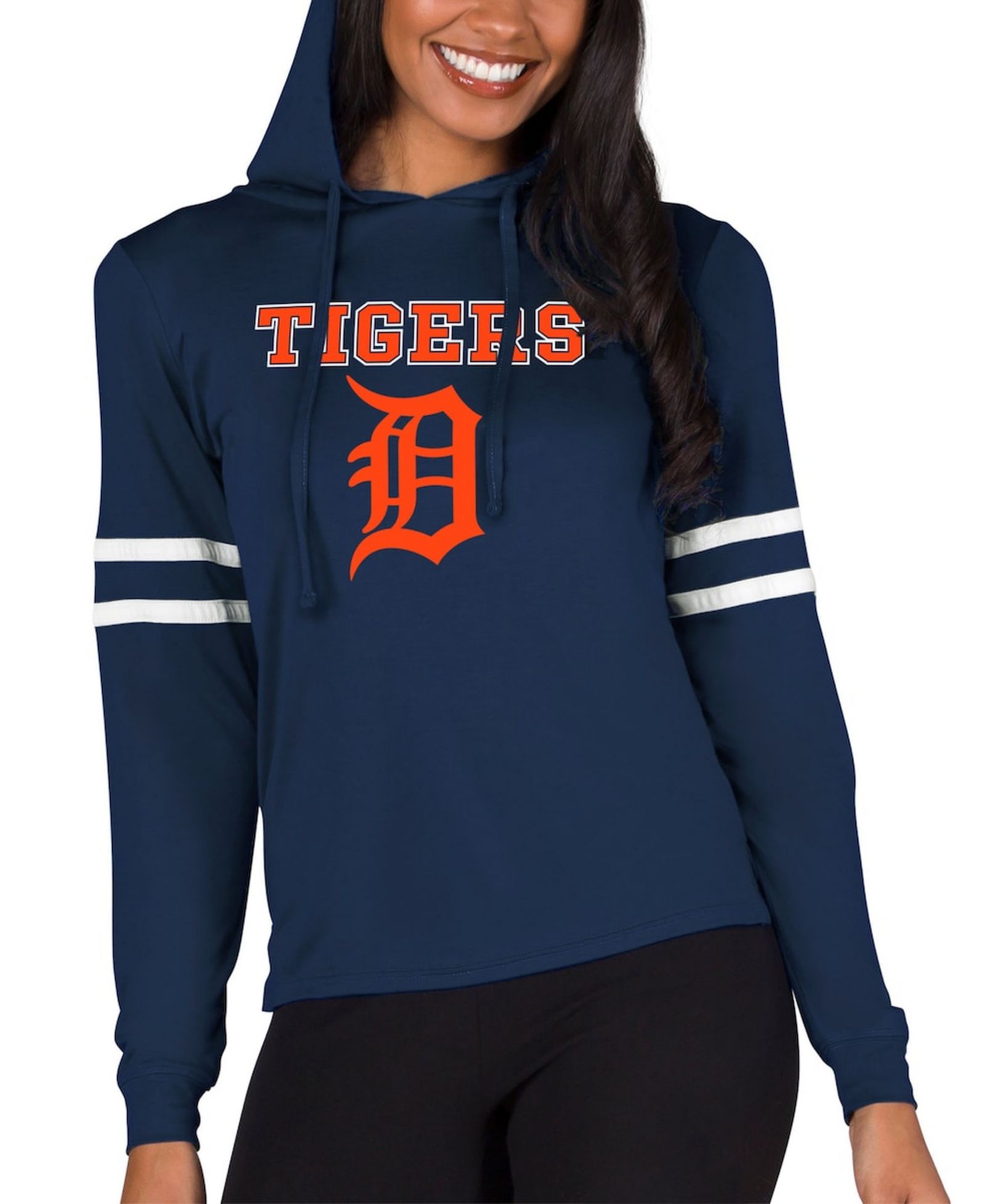 Женское худи Concepts Sport Detroit Tigers Navy, легкое