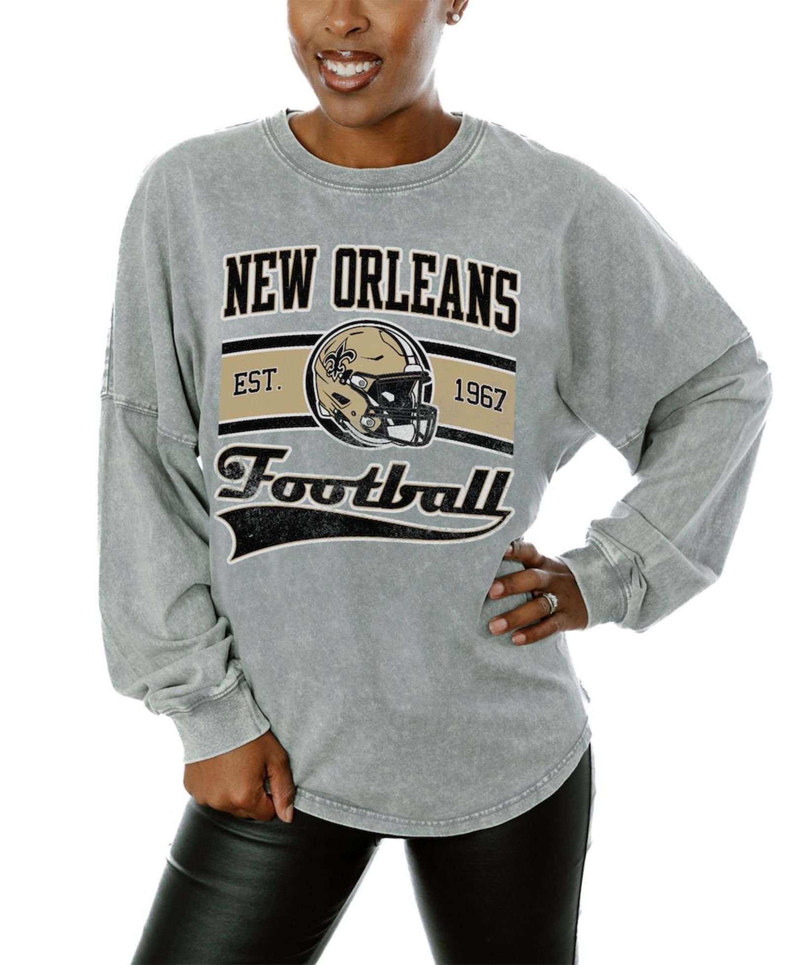 Gameday Couture женский лонгслив New Orleans Saints Snow Wash, серый