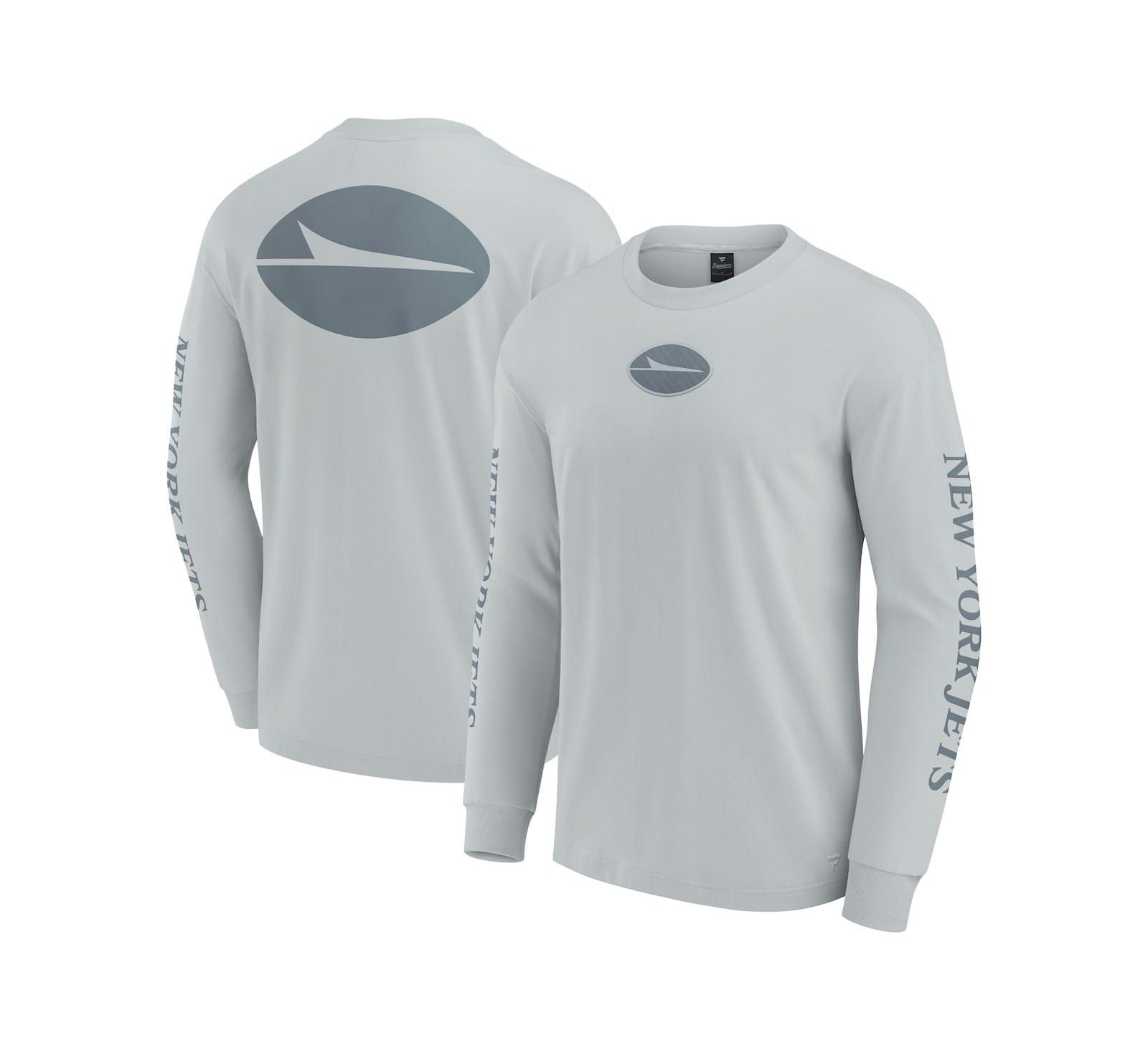 Мужская и женская футболка Fanatics Gray New York Jets Elements Strive Long Sleeve