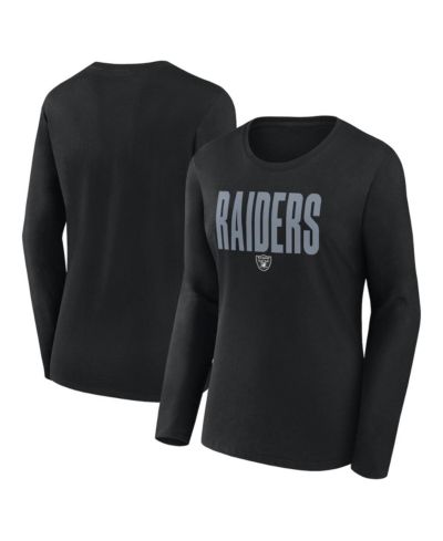 Женская футболка Logo Athletic Black Las Vegas Raiders Grip Long Sleeve T-Shirt