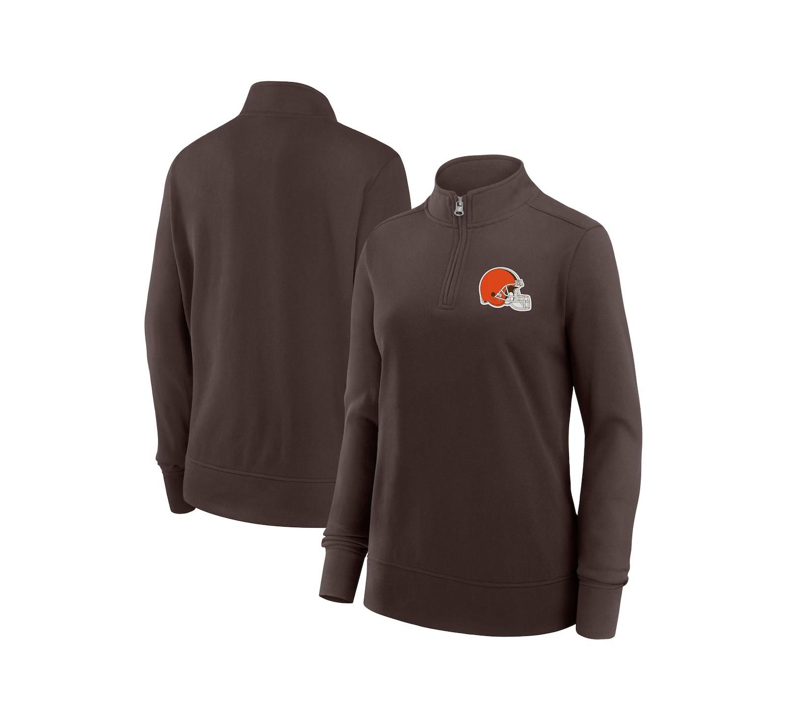 Женская куртка Logo Athletic Cleveland Browns Velocity с молнией на четверть, коричневая