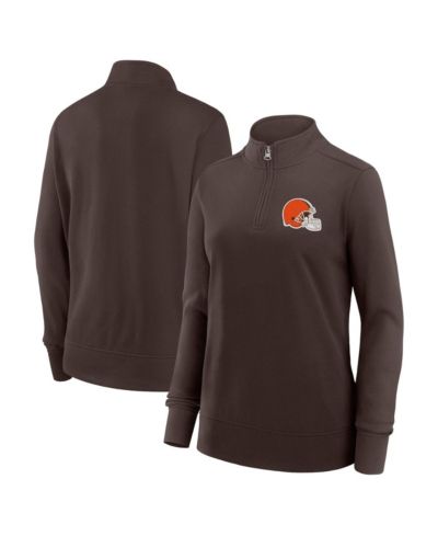 Logo Athletic Women's Brown Cleveland Browns Velocity Quarter-Zip Jacket