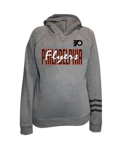 Fanatics Женский легкий флисовый худи с рукавами raglan, Heather Gray Philadelphia Flyers Plus Size