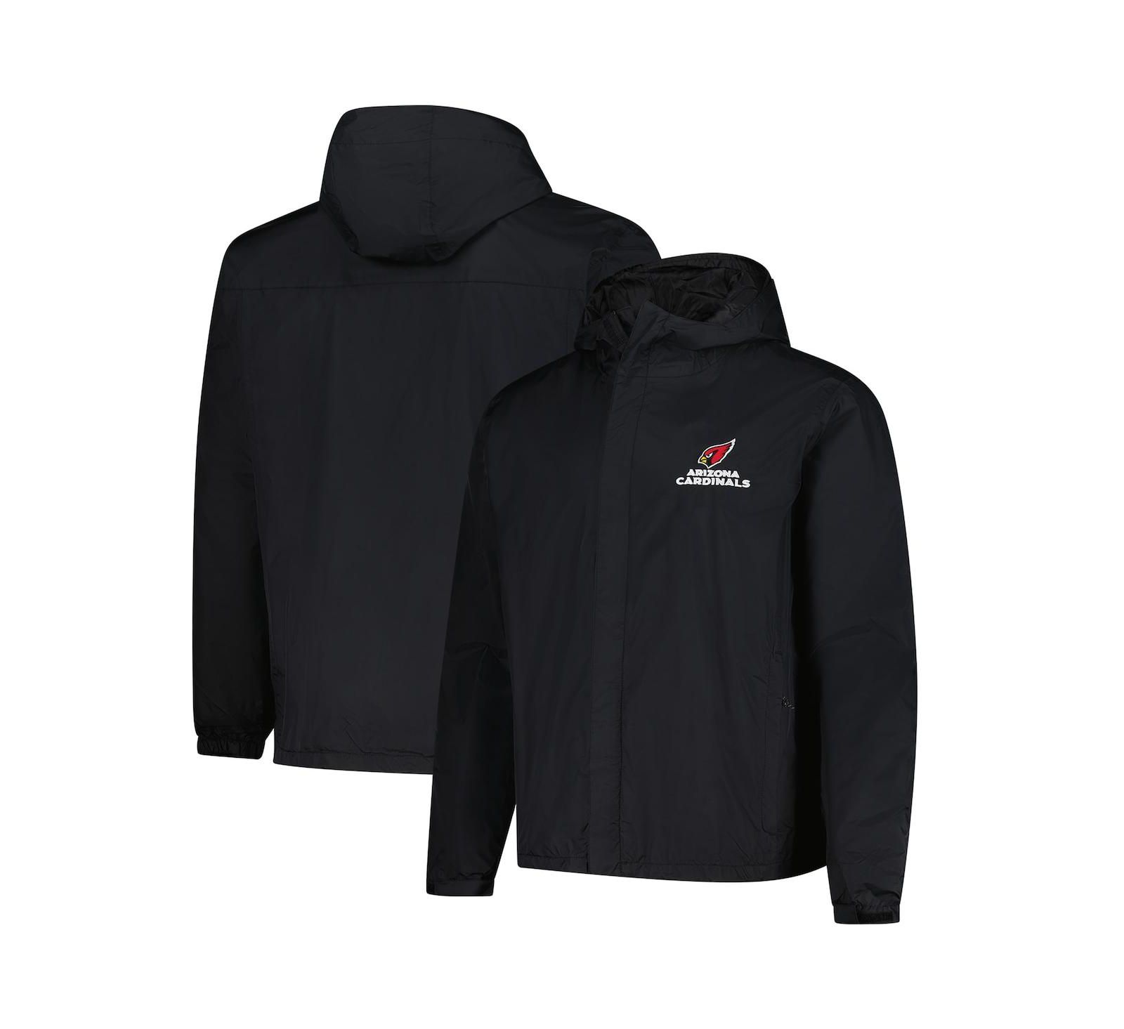 Dunbrooke Men's Black Arizona Cardinals Tropic Waterproof Packable Full-Zip Hoodie Jacket