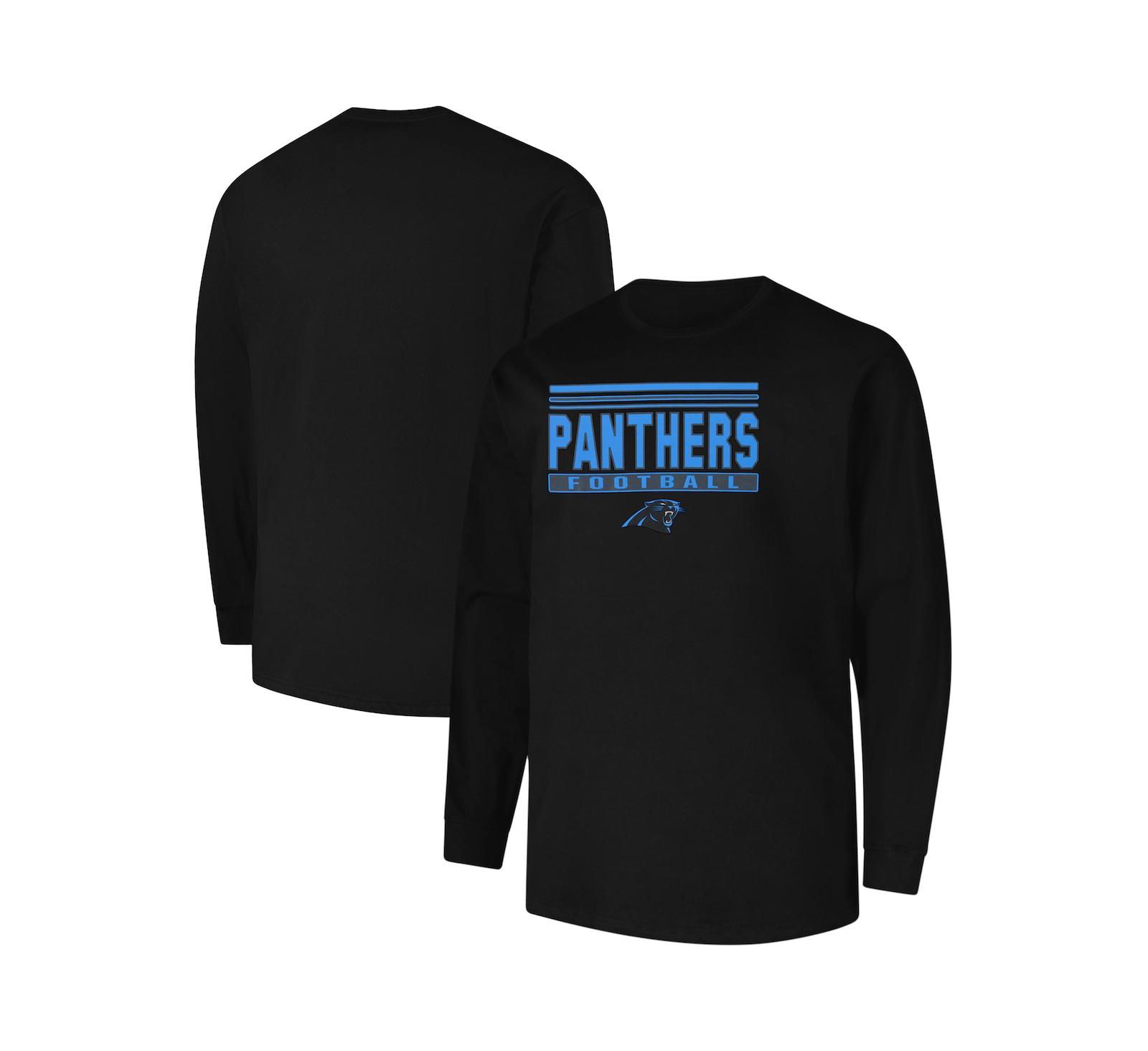 Fanatics Men's Black Carolina Panthers Big & Tall Pop Long Sleeve T-Shirt