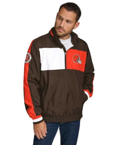 Tommy Hilfiger Men's Brown Cleveland Browns Gael Lightweight Half-Zip Pullover Hoodie Jacket