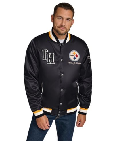Tommy Hilfiger Men's Black Pittsburgh Steelers Dante Full-Snap Satin Jacket