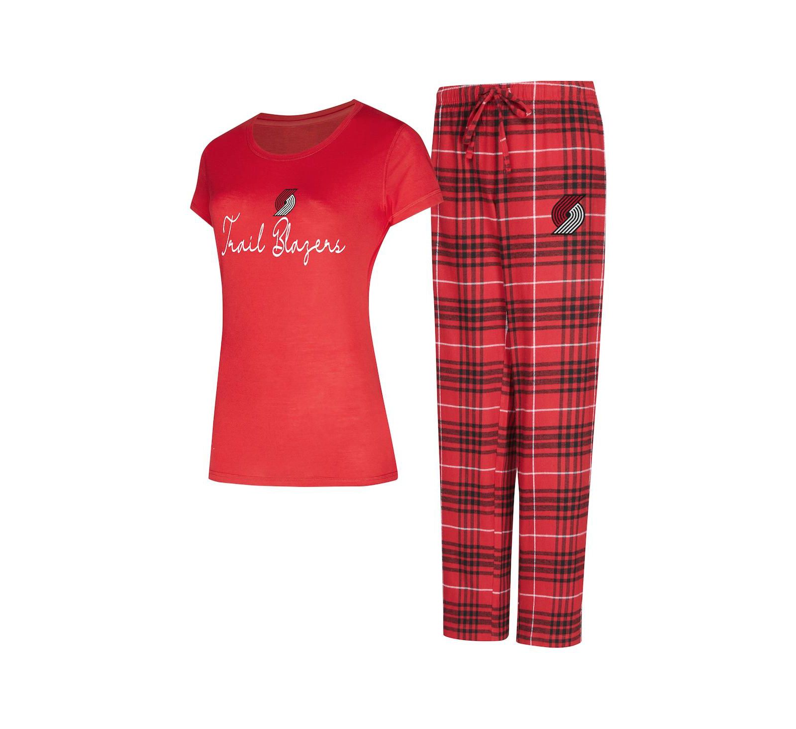 Женский комплект для сна Concepts Sport 2-Piece Portland Trail Blazers Vector Top и фланелевые брюки, красный/черный