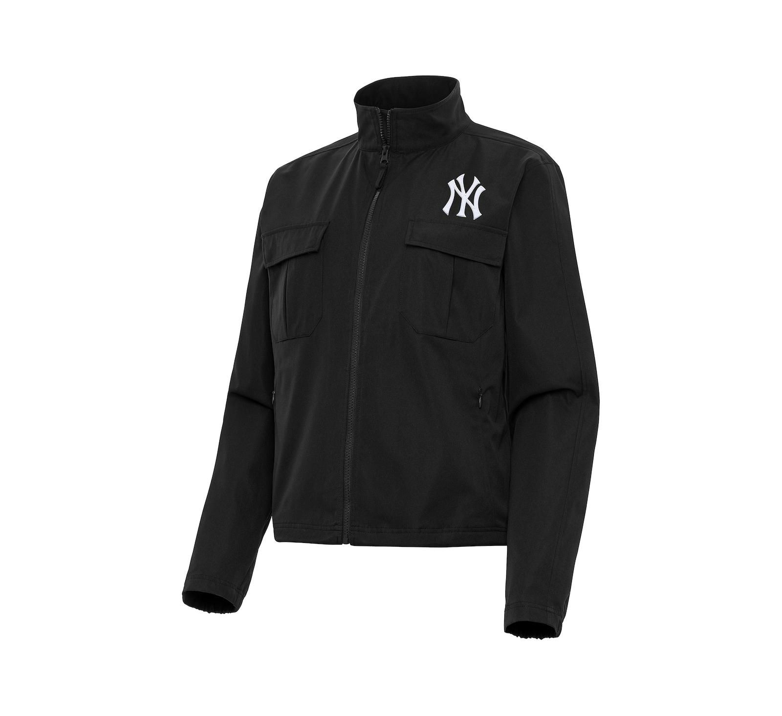 Женская куртка Antigua Black New York Yankees Even Par Full-Zip