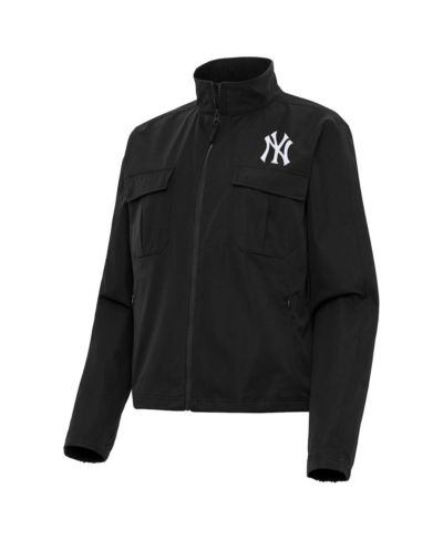 Женская куртка Antigua Black New York Yankees Even Par Full-Zip