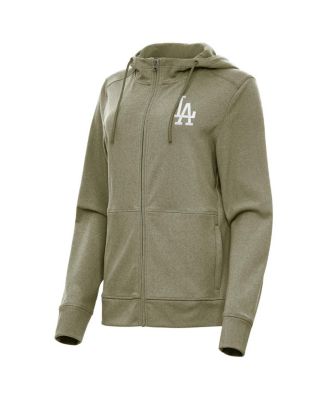 Женское худи Antigua Los Angeles Dodgers Seeker Full-Zip Olive