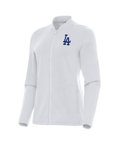 Antigua Женская укораченная куртка-молния, Los Angeles Dodgers, белая