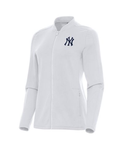 Antigua Women's White New York Yankees куртка Женская с полной молнией