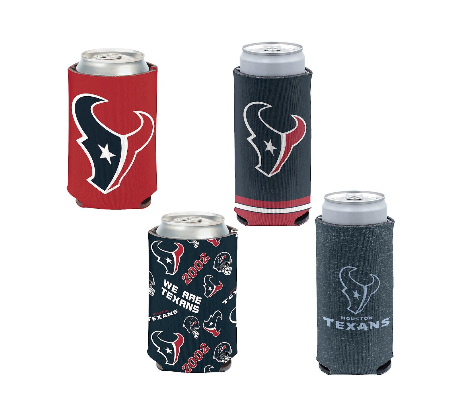 Wincraft Houston Texans 4-Pack 12oz. Can Slim Can Cooler Set